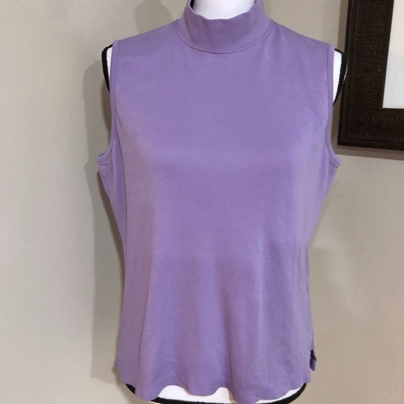*APPLESEED'S* Petite Purple Sleeveless Turtle Neck Size LP - Picture 1 of 6